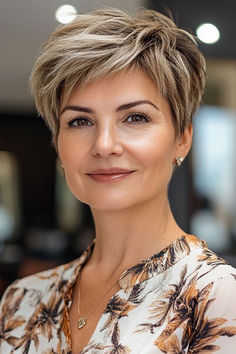 Ash Blonde Textured Pixie Haircut For Women Over 50 Textured Pixie Haircut, Ash Blonde Pixie, Haircut For Women Over 50, Pixie Haircut For Women, Ash Blonde Bob, Hairstyles For Fat Faces, Pixie Haircuts For Women, Textured Pixie, Haircut For Women