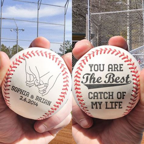 When God made you my partner, it was a home run moment. You embody love, strength, and wisdom.  This personalized photo of baseball symbolizes our special bond, the enduring love between a baseball player and a baseball lover. Whether on your desk or in your treasured space, it will always remind you of the incredible impact you have on our lives.  This personalized baseball is perfect gift for your husband, wife, boyfriend, girlfriend or the love of your life in general on their birthday, Thanksgiving, Christmas,...                       MESSAGE: You are the best catch of my life.PRODUCT DETAILS:     Material: PU leather.  Diameter: 2.86"-2.94"  Laser engraving. Baseball Boyfriend Gifts, Small Gifts For Boyfriend, Baseball Themed Bedroom, Baseball Wife, Baseball Boyfriend, Engraved Whiskey Glass, Bride Party, Birthday Gifts For Boyfriend Diy, Christmas Message