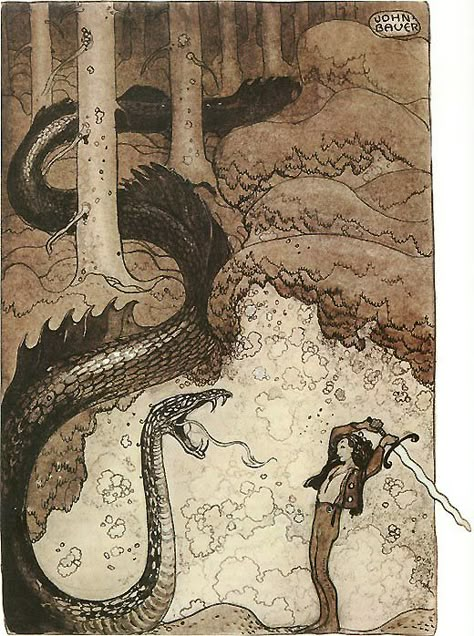 Dragon John Bauer, 동화 삽화, Arthur Rackham, Fairytale Illustration, Alphonse Mucha, Fairytale Art, Folk Tales, Childrens Illustrations, Book Illustrations