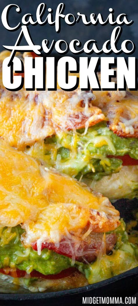 Chicken Avocado Tomato, Low Carb Dinner Chicken, California Chicken, Easy Chicken Dinner, Chicken Dinner Recipe, Amazing Chicken, Avocado Chicken, Bacon And Cheese, Low Carb Chicken Recipes