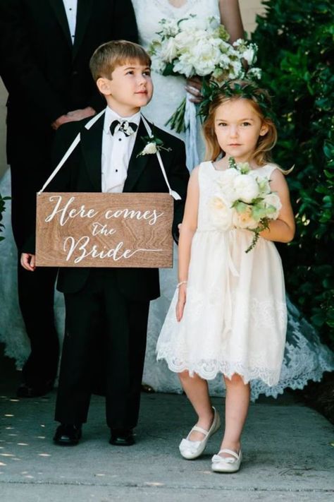 https://www.etsy.com/listing/472688402/ Here Comes The Bride Sign, Flower Girl Inspiration, Ring Bearer Sign, Classic Reception, Outdoor Beach Wedding, Flower Girl Signs, Bride Sign, Wedding Ceremony Signs, Wooden Wedding Signs