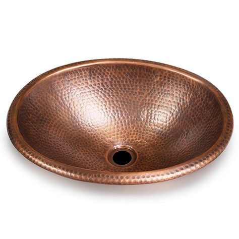 Rustic Bathroom Sink, Rustic Farmhouse Bathroom Ideas, Copper Bathroom Sink, Hammered Copper Sink, Copper Sink Bathroom, Bathroom Vanity Sink, Rustic Farmhouse Bathroom, Drop In Bathroom Sinks, Copper Bath