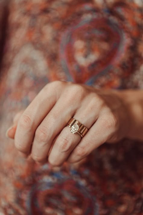 Thick Gold Band And Diamond Ring, Simple Thick Gold Wedding Band, Gold Wedding Band Thick, Thick Rose Gold Wedding Band, Wedding Rings With Thick Bands, Engagement Rings With Thick Wedding Band, Rings For Thick Fingers, Big Wedding Band, Wide Wedding Band With Engagement Ring