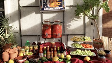 Michelada Bar Ideas Party, Michelada Station Ideas, Michelada Bar Station, Michelada Bar Ideas, Michelada Bar, Sweet 15 Party Ideas, Mexican Birthday Parties, Fiesta Cake, Mexican Party Decorations