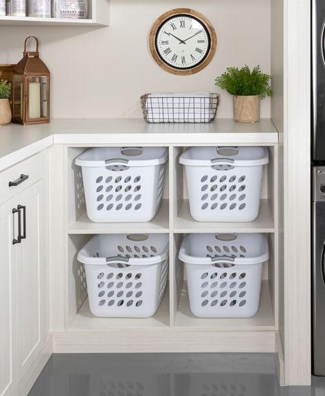 Laundry - Inspired Closets - Seattle Custom Closets | Inspired Closets Kirkland Laundry Room Storage Solutions, Contemporary Laundry Room, Laundry Room Baskets, Laundy Room, Custom Laundry Room, Stacked Laundry Room, Laundry Room Ideas Small Space, Laundry Basket Storage, Dream Laundry Room