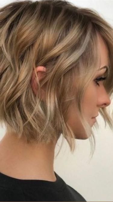 Hairstyles For Thinner Hair Wedding, Hair Longer In Front Shorter In Back Long Bobs, Angled Bob No Layers, Choppy Lob Haircut Thick Hair, Textured Angled Bob Medium, A Line Bob Blonde, Shaggy Bob Haircuts For Women, Angled Bob For Round Face, Aline Bob With Side Bangs