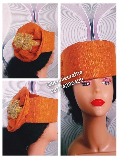 Zara cap Zara Cap With Ankara, Zara Cap Styles, Zara Cap With Aso Oke, Zara Cap Designs, African Hair Accessories, Zara Cap, Mother Of The Bride Fashion, African Hair Wrap, Fascinator Hats Wedding