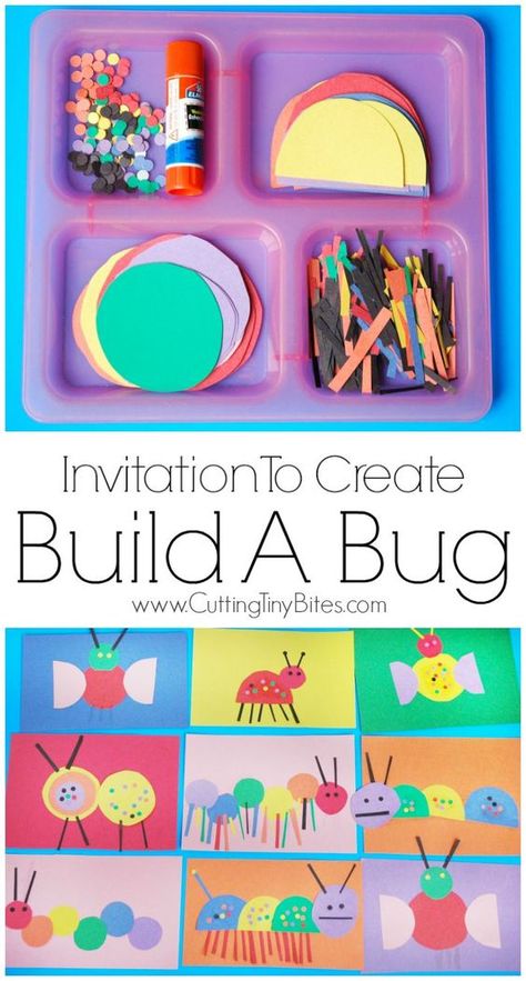 Build a Bug Craft Build A Bug, Aktiviti Prasekolah, Invitation To Create, Kraftangan Prasekolah, Insects Preschool, Bugs Preschool, Fine Motor Development, Kraf Kertas, Paper Craft For Kids