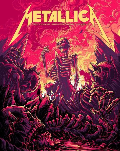 Arte Heavy Metal, Metallica Concert, Dan Mumford, Metallica Art, Rock Poster Art, Rock Band Posters, Heavy Metal Art, Music Poster Design, Band Wallpapers