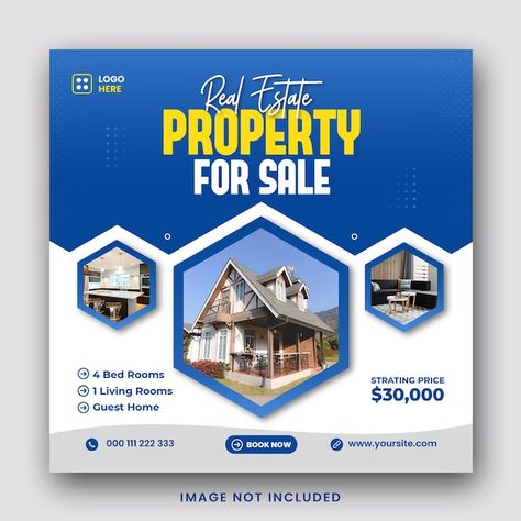 PSD real estate property for sale social... | Premium Psd #Freepik #psd Real Estate Poster Design, Real Estate Instagram Post, Real Estate Post, Real Estate Social Media Post, Graphics Design Ideas, Photoshop Tutorial Design, Real Estate Property, Real Estate Sales, Real Estate Agency