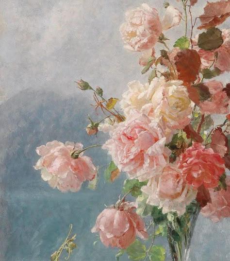 Pink Classical Art, Reminiscence Aesthetic, Flower Knows Aesthetic, Flowers Aesthetic Painting, Flower Rose Aesthetic, Paints Aesthetic, Painter Aesthetics, Flower Art Aesthetic, Pink Aesthetic Art