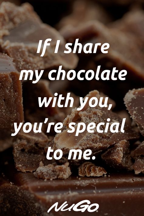 If I share my chocolate with you, you're special to me! #chocolate #quote Love Chocolate Quotes, Chocolate Quotes Cute Love, Chocolate Quotes Cute, Chocolate Quotes Humor, Chocolate Captions, Quotes About Chocolate, Chocolate Love Quotes, You're Special To Me, Funny Chocolate Quotes