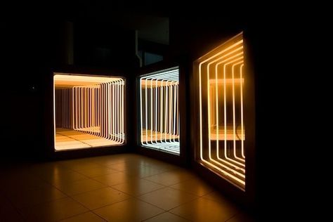 Infinity mirrors Nightclub Ideas, Infinite Mirror, Space Installation, Spiegel Diy, Infinity Lights, Light Art Installation, Lights Artist, Infinity Mirror, Space Museum