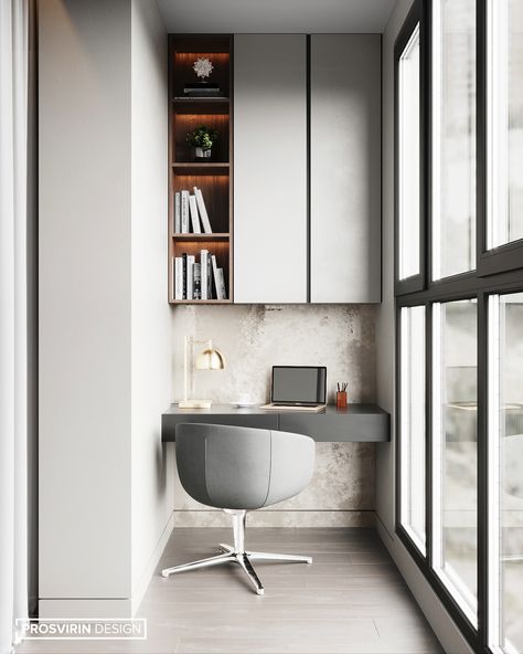 Balcon Mic, Tiny Home Office, Office Desk Designs, Modern Home Office Desk, Study Table Designs, Bedroom Minimalist, Small Home Offices, Small Home Office, Modern Home Office