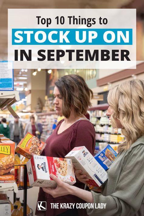 Wondering what to buy in September or what are the things to stock up on in September? Each month of the year has certain deals and The Krazy Coupon Lady tells all. Whether it’s seasonal produce, canned goods, snacks, gardening or camping gear essentials, here's what to buy in September. Learn how to get these items at stock up prices- plus what you should aim to pay to make it a good deal especially if you're building your stockpile or buying for a large family. Hobby Lobby Sales, Canned Goods, Seasonal Produce, Emergency Food, Financial Life Hacks, The Krazy Coupon Lady, Krazy Coupon Lady, In Season Produce, What To Buy