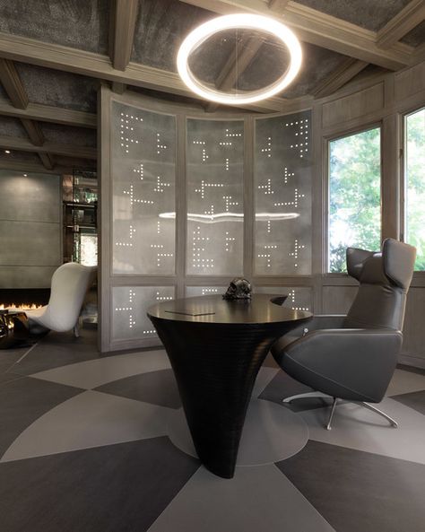 Starwars Interior Design, Star Wars Interior Design, Netflix Office, Spaceship Cabin, Star Wars House Decor, Man Cave Office Ideas, Tesla Office, Star Wars Interior, Small Man Cave Ideas