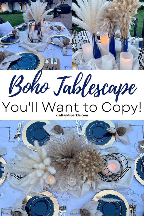 Boho Dining Table Setting, Boho Chic Tablescape, Boho Table Decorations For Party, Birthday Table Setting Ideas For Women, 2023 Table Decor Trends, Boho Theme Table Decor, Boho Dinner Party Table, Boho Tablescape Wedding, Boho Dinner Table Setting