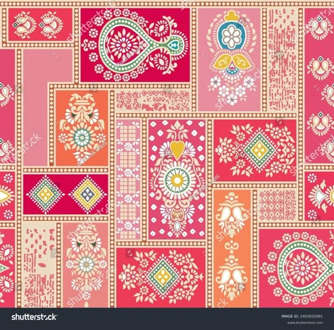 Digital Textile Design Pattern Multi Color Stock Illustration 2403935991 | Shutterstock Digital Textile Prints Designs, Digital Print Fabric Textiles, Surface Pattern Design Sketchbooks, Pakistani Pattern, Textile Pattern Design Fashion, Textile Design Pattern, Flower Pattern Design Prints, Digital Print Textiles, Paisley Print Design