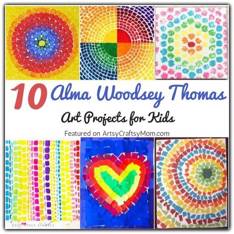 These amazing Alma Woodsey Thomas art projects teach us that it's never too late to start, and that you can always create art in any circumstance! Alma Thomas Art, Alma Woodsey Thomas, Alma Thomas, Elementary School Art, Never Too Late To Start, Art Projects For Kids, Therapeutic Art, Kids Art Class, Principles Of Art