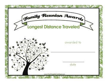 Family Reunion Certificates Free, Family Reunion Awards, Gathering Ideas, Award Template, Awards Certificates Template, Reunion Ideas, All White Party, Printable Certificates, Award Certificates