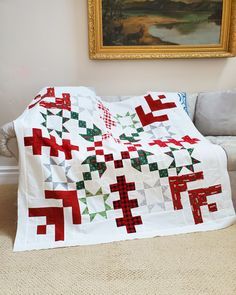 Christmas Quilting Projects, Snowflake Quilt, Christmas Quilt Blocks, Red And White Quilts, Christmas Quilt Patterns, Jelly Roll Quilt Patterns, Quilted Christmas Ornaments, Mystery Quilt, Holiday Quilts