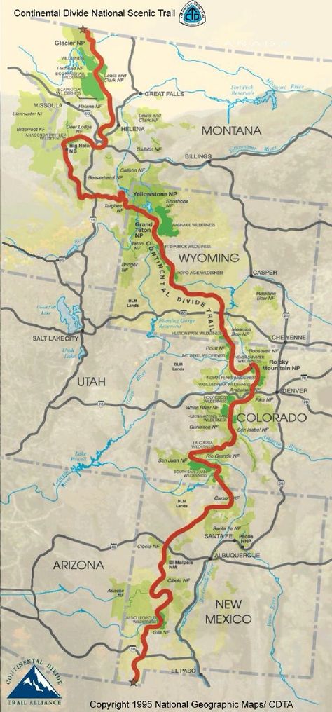 2017 Continental Divide Trail, Road Trip Map, Trail Map, Continental Divide, Motorcycle Travel, Thru Hiking, Bike Trips, Road Trippin, Trail Maps