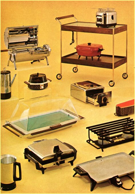 1960s & 1970s Kitchen Appliances Retro Basement, Atomic Kitchen, 1970s Home Decor, Vintage Kitchen Appliances, 70s Kitchen, 1970s Kitchen, Thermador Appliances, 1970s Decor, 1970s Home