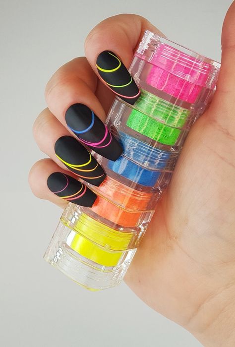 Acrylic And Gel Nails, 80s Nails, Spider Gel, Neon Acrylic Nails, Neon Nail Designs, Long Acrylic Nail Designs, Light Nails, Dope Nail Designs, Bright Nails