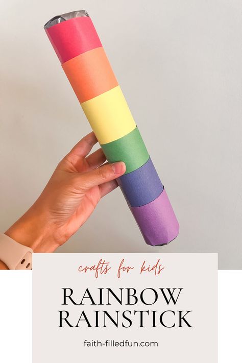 rainbow rainstick craft for kids noah's ark craft Rainstick Craft For Kids, Musical Instrument Craft, Rainstick Craft, Toddler Bible Crafts, Noahs Ark Preschool, Noahs Ark Activities, Preschool Sunday School Lessons, Noahs Ark Craft, Rainbow Lessons