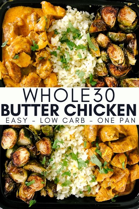 This Whole30 Butter Chicken is a healthy version of a popular Indian curry recipe. This easy and flavorful butter chicken curry recipe rivals the taste of takeout with better ingredients! Whole30 Chicken Curry, Whole 30 Coconut Chicken, Whole 30 Salsa Chicken, Whole30 Butter Chicken, Whole 30 Casseroles Recipes, Whole 30 Soft Foods, The Whole Cook, Whole 30 Coconut Curry Chicken, Whole 30 Curry Recipes