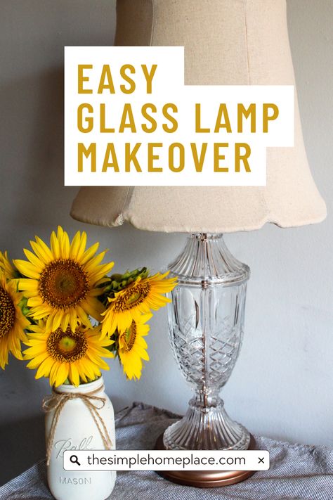 Breathe new life into your old glass lamp with this easy-to-follow glass lamp makeover tutorial! Unleash your inner creativity and add a personalized touch to your living space. Don't let your outdated lamp hold you back any longer. Follow the link to check it out! #lampmakeoverbeforeandafter #lampmakeoverideas #lampmakeoverdiy #thriftflip Glass Lamp Makeover, Lamp Makeover Ideas, Diy Table Lamp, Glass Lamp Base, Make A Lamp, Diy Light Fixtures, Lamp Makeover, Vase Lamp, Old Lamps