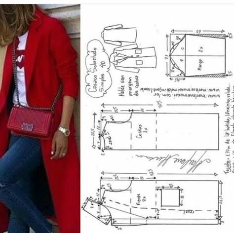 Pola Jaket, Sewing Coat, Blazer Pattern, Coat Pattern Sewing, Sewing Clothes Women, Trendy Sewing, Jacket Pattern Sewing, Make Your Own Clothes, Diy Clothes Life Hacks