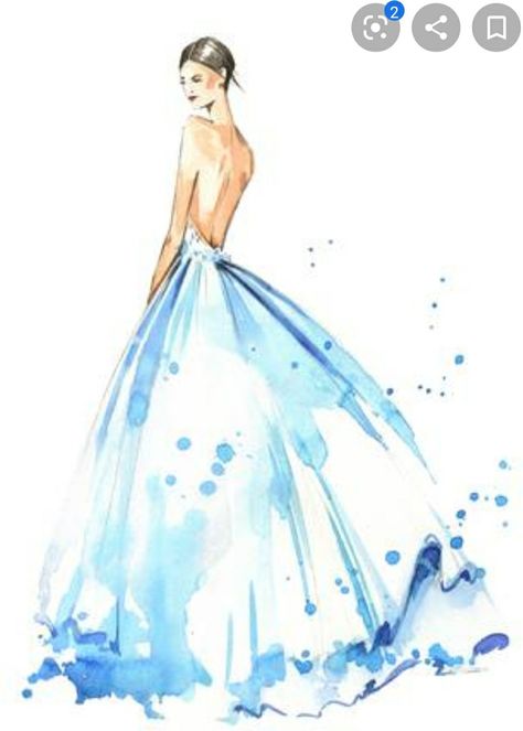 Watercolor Wedding Dress, Bride Watercolor, Wedding Watercolor Painting, Vogue Illustrations, Ballet Drawings, Watercolor Woman, Watercolor Birthday Cards, Watercolor Dress, Hand Drawn Portraits