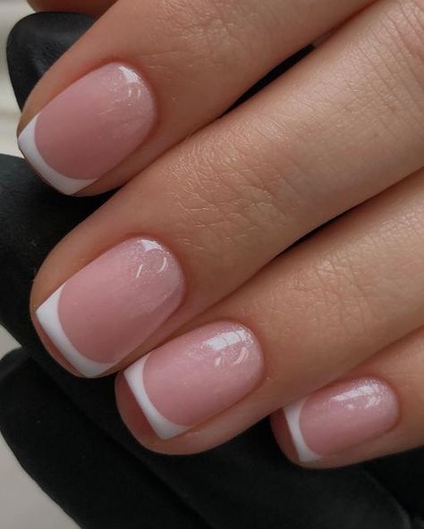 Iram Shelton on Instagram: "Lipgloss french tip with a touch of ✨ It’s been a while since I’ve done a french tip with a deep smile line. Do you prefer a flat tip or a deep smile line? #iramshelton #frenchmanicure #nailinspo #lipglossnails" Pink Undertone French Nails, Pale Pink French Tips, Deep Smile Line Nails French, Pale Pink Nails French Tips, Pink French Tip With White Line, Universe Nails, The Most Beautiful Nails, Most Beautiful Nails, Almond Nails Pink