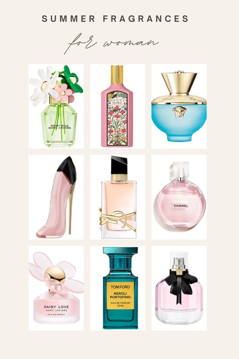 Summer Fragrances For Woman 2024. Summer Parfum Women, Best Summer Perfume For Women, Summer Fragrance For Women, Perfume For Summer, Summer Perfumes For Women, Perfume Summer, Summer Perfumes, Spring Fragrances, Summer Perfume