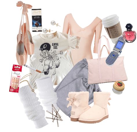 Aesthetic Ballerina Outfit, Ballerina Off Duty Style Aesthetic, Dark Ballet Core Aesthetic Outfits, Ballet Training Outfit Aesthetic, Off Duty Ballerina, Ballet Aesthetic Outfit Pink, Ballerina Off Duty, Ballet Fits, Ballet Outfits