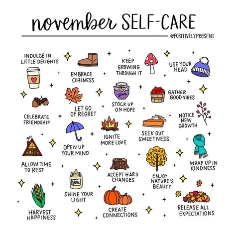 November Self Care, September Self Care, November Wellness Challenge, Self Care September, Fall Self Care Challenge, Fall Self Care Bucket List, November Self Care Calendar, November Mental Health, Fall Mood Board