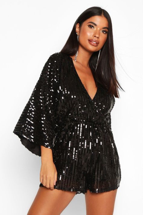 Plus Size White Jumpsuit, Sequin Kimono, Plus Size Romper, Sequin Blazer, Plus Size Jumpsuit, Black Sequins, Look Chic, Playsuit, Effortless Style