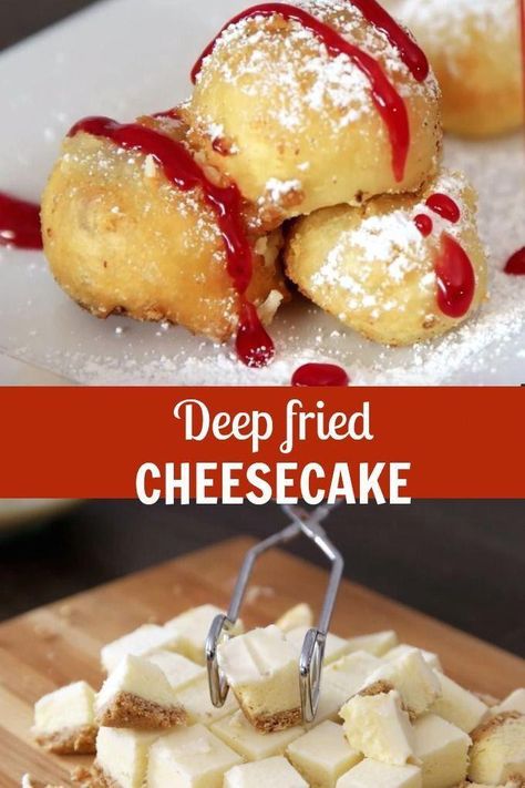 17 State Fair Recipes You Should Try Before You Die | Chief Health #cheesecakerecipes Fried Cheesecake Bites, Deep Fried Cheesecake, Bean Breakfast, Deep Fried Desserts, Fried Cheesecake, Parmesan Casserole, Fried Dessert, Savory Cakes, State Fair Food