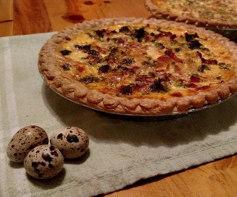 Easy Quail Egg Quiche recipe (also gives chicken egg directions).  I have made this quiche three times now because it is so quick and delicious. Bonus, it's a great way to use a bunch of quail eggs. Ground Beef Quiche, Hamburger Quiche, Quail Egg Recipes, Beef Quiche, Tomato Tapenade, Mushroom Swiss Burger, Quail Recipes, Egg Quiche, Mushroom Quiche