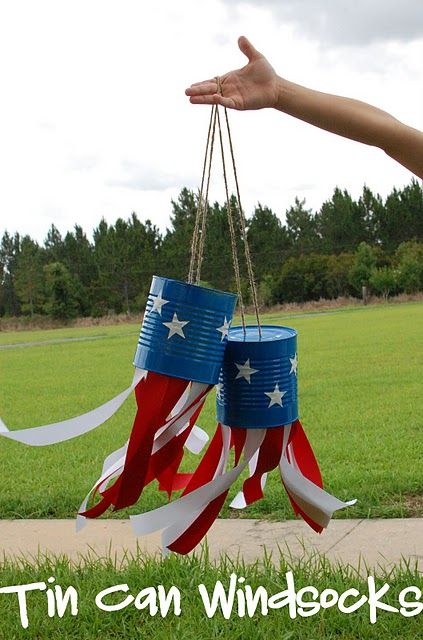 fourth of july Tin Can Crafts, Patriotic Crafts, 4th Of July Decorations, Groundhog Day, Patriotic Holidays, July Crafts, Can Crafts, 4th Of July Party, July Party