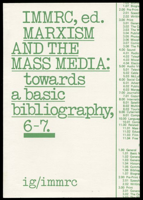 Marxism and the Mass Media by IMMRC (ed.) - Fonts In Use Typewriter Letters, Typography Book, Architecture Portfolio Design, Documents Design, Font Graphic, Mass Media, Type Posters, Typography Letters, Graphic Design Poster