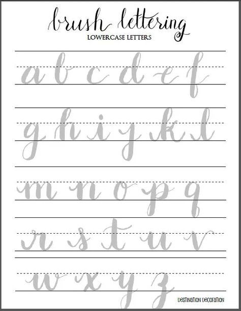 Good Notes Lettering, Brush Lettering Alphabet, Lettering For Beginners, Brush Lettering Worksheet, Hand Lettering Practice Sheets, Brush Lettering Practice, Brush Texture, Calligraphy Worksheet, Hand Lettering Worksheet