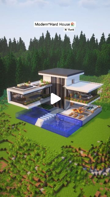 KillRogg on Instagram: "Modern House 🏠#minecraft #tutorial" Minecraft Building Ideas House Blueprints Easy, Minecraft Modern Building Ideas, Minecraft Penthouse, Mansion Minecraft Ideas, Modern Minecraft Houses Tutorials, Big Minecraft Builds, Minecraft Modern Houses, Minecraft Houses Modern, Minecraft Houses Tutorials