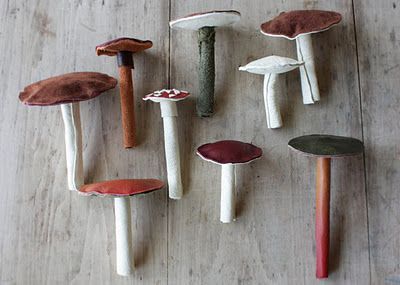 Diy Fabric Mushrooms Free Pattern, How To Make A Fabric Mushroom, How To Sew Fabric Mushrooms, Textile Mushroom Tutorial, Fabric Mushrooms, Leather Mushroom, Brainerd Minnesota, Leather Inspiration, Mushroom Crafts