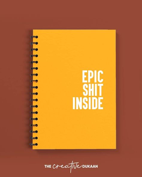 Write your EPIC SHIT inside this funky & minimalistic designed notebook & add a fun element to your desk! 
Quirky & Creative Office Décor
Diary as gift 
Cool Notebook, 
Funny Notebook, 
Quirky Notebook, 
Stylish Notebook, 
Funky Notebook, 
Office diary, 
Office creative diary Notebook Merchandise Design, A5 Notebook Cover Design, Diary Cover Design Creative, Quirky Notebooks, Funny Notebook Covers, Creative Notebook Design, Minimalist Notebook Cover, Notebook Design Ideas Cover, Journals Amazon