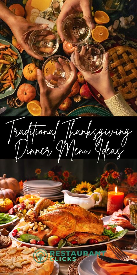 Whether you’re hosting Thanksgiving dinner at your home for the first time, looking for a great dish to bring to Friendsgiving, the office potluck, or are just interested in reading about the food, here are the most popular Thanksgiving foods served for dinner in the United States. These are the most common foods served at Thanksgiving dinner, but every family is different! Check out these classic dishes and tell us your favorite Thanksgiving meals. #thanksgivingmenu #thanksgiving Tradition Thanksgiving Dinner, Upscale Thanksgiving Dinner, Thanksgiving Menu For 20 People, Ultimate Thanksgiving Dinner List, Meals For Thanksgiving Dinner, Light Thanksgiving Dinner, Typical Thanksgiving Dinner List, Thanksgiving Recipes Traditional, Elegant Thanksgiving Dinner