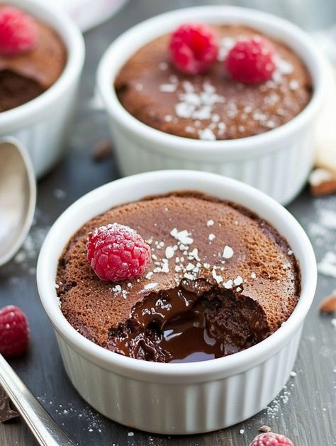 Chocolate Molten Lava Cake 🍹

𝗜𝗻𝗴𝗿𝗲𝗱𝗶𝗲𝗻𝘁𝘀 🍹 
- 2 ounces high-quality dark chocolate (at least 70% cocoa), broken into pieces
- 1/2 cup (1 stick) unsalted butter, plus more for greasing
- 1 cup granulated sugar
- 4 large eggs
- 2 teaspoons pure vanilla extract
- 1 3/4 cups all-purpose flour
- 1 teaspoon salt Chocolate Molten Lava Cake, Molten Lava Cake, Chocolate Lava Cake Recipe, Molten Chocolate Lava Cake, Lava Cake Recipes, Molten Lava Cakes, Nice Food, Molten Lava, Chocolate Lava