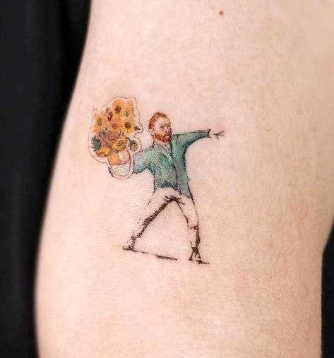 Van Gogh Tattoo Ideas, Vincent Van Gogh Tattoo Sleeve, Tattoo Ideas Van Gogh, Van Ghog Tattoos, Vincent Van Gogh Tattoo, Van Gogh Tattoos, Love Vincent, Van Gogh Portrait Tattoo, Van Gogh Tattoo