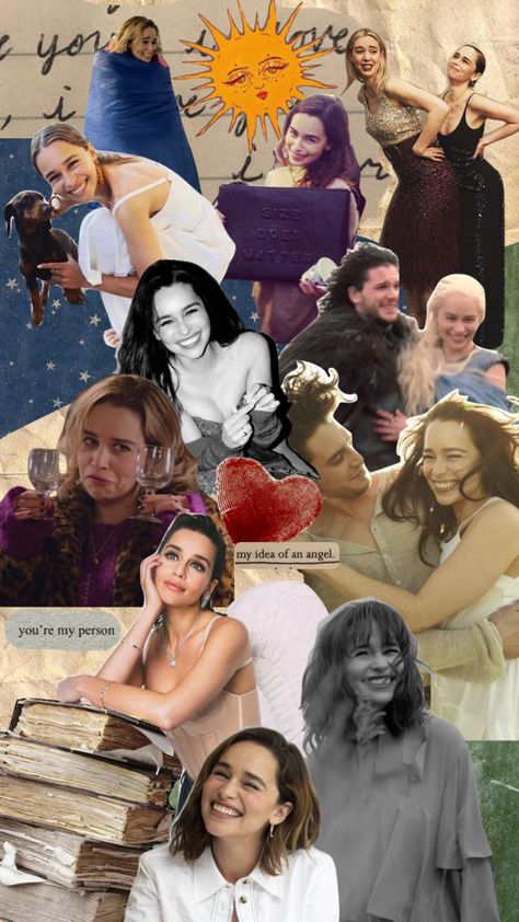 #emiliaclarke #actress #celebritycrush #celeb #moodboard #aesthetic #collage Emilia Clarke Aesthetic, Emilia Clarke Wallpaper, Jon Snow And Daenerys, Core Four, Black Widow Avengers, Game Of Throne, Maya Hawke, Moodboard Aesthetic, Paper Background Texture